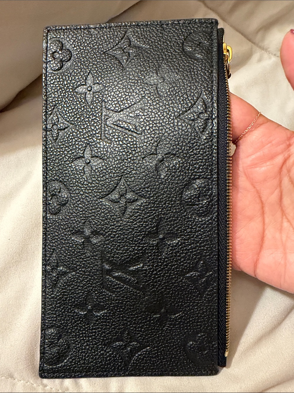 Louis Vuitton Black Embossed Monogram zip insert/card holder - Picture 14 of 15